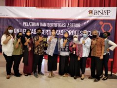 Pelaksanaan Sertifikasi Asesor Kompetensi CLSP UPJ bersama para dosen UPJ dan Master Asesor BNSP, Jumat 10 Desember 2021